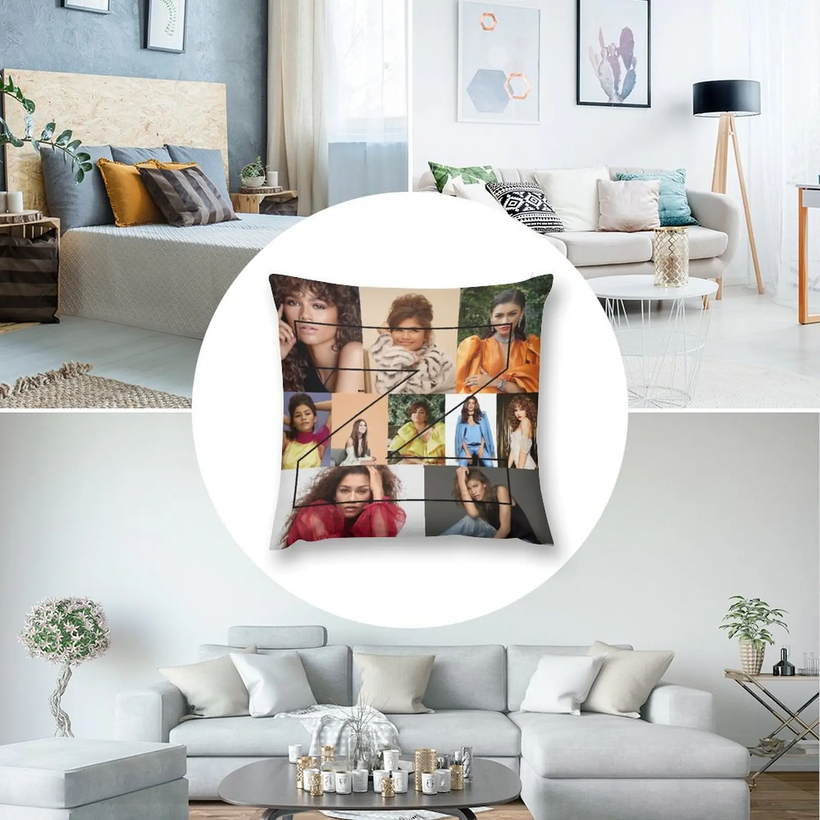 Декоративная подушка с коллажем Zendaya роскошные аксессуары для дома