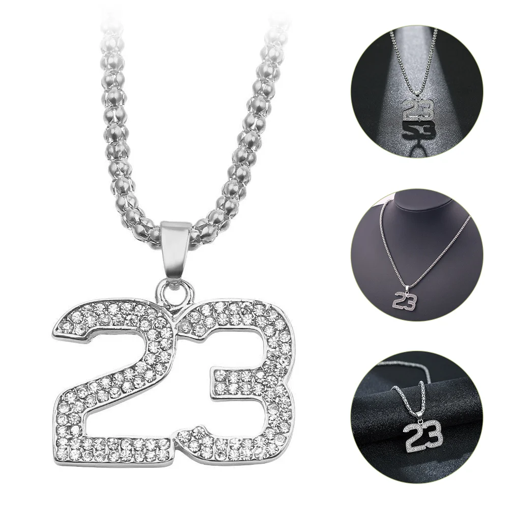 

Necklace Man Hip Hop Initial Athletes Number Chain Letter Men Personalized Men's Pendant Bling 23