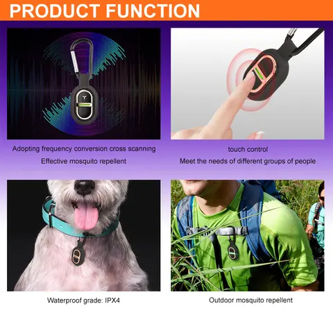 Ультразвуковой мини-репеллент от комаров перезаряжаемый портативный отпугиватель комаров с карабином для улицы