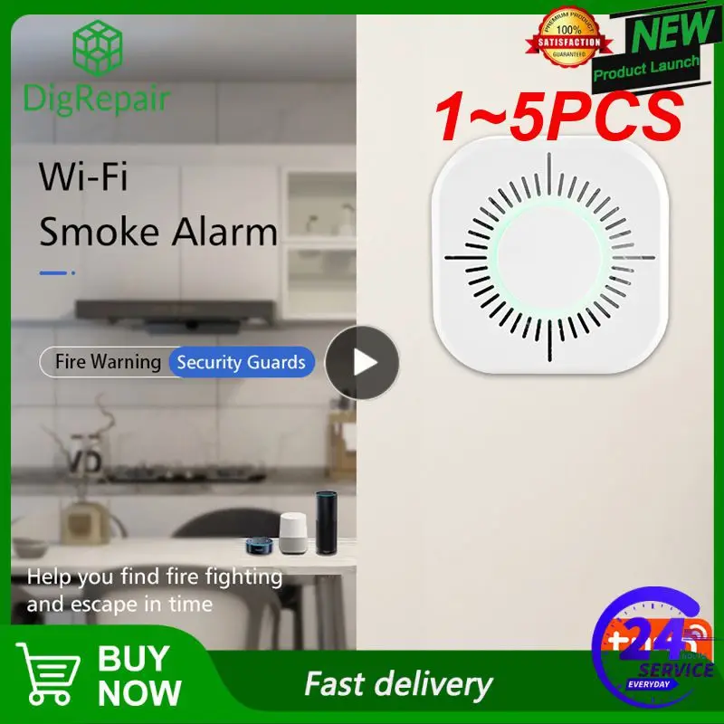 

Датчик дыма для умного дома, беспроводной датчик пожарной безопасности 433 МГц, требуется мост RF 433, 1 ~ 5 шт.