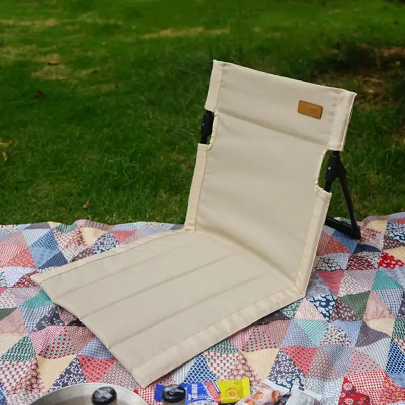 

Portable Folding Chair Outdoor 600D Oxford Cloth Camping Chairs Beach Chairs Cushion Garden Single Lazy Chair Backrest Cushion