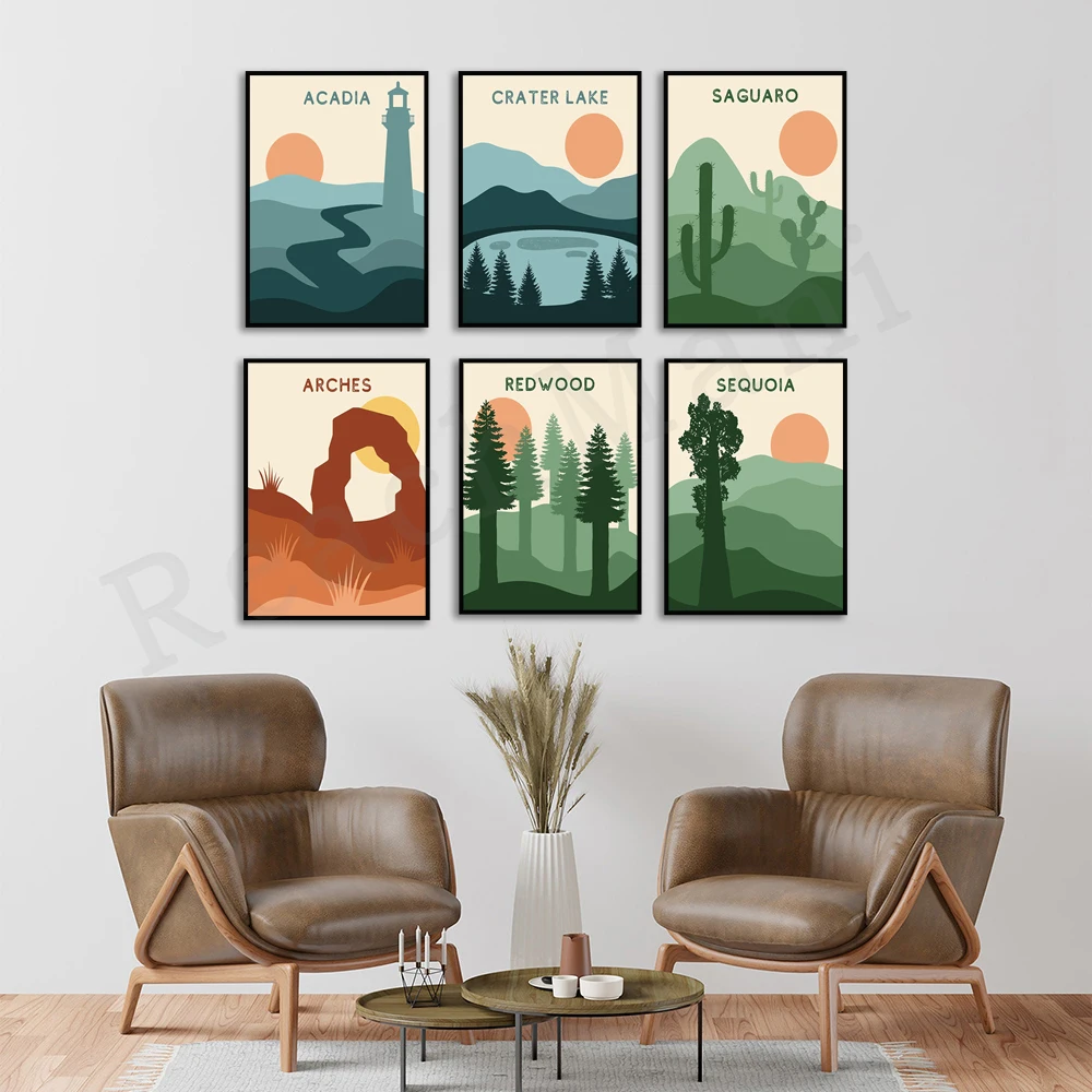 

Sequoia,Acadia,Joshua Tree,Yellowstone,Grand Canyon,Saguaro,Yosemite National Park Print | Travel Poster, Printable Wall Art,