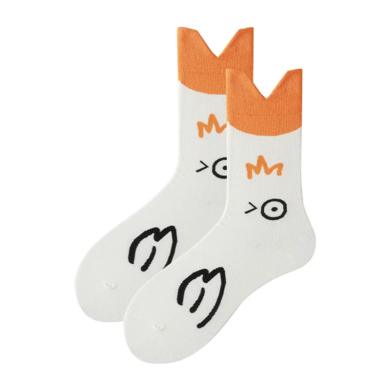 Middle Tube Ins Cute Duck Socks Japanese Duck Cartoon Stockings Cotton College Trend Kawaii Women Designer Socks