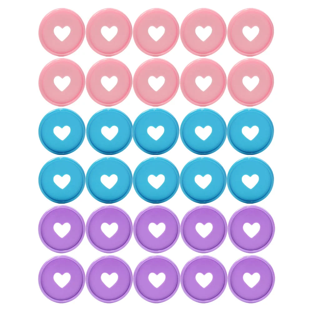 

30 Pcs Heart Binding Buckle Plastic Book Binder Ring Mini Discs Discbound Expansion Rings Heart-shaped Buckles