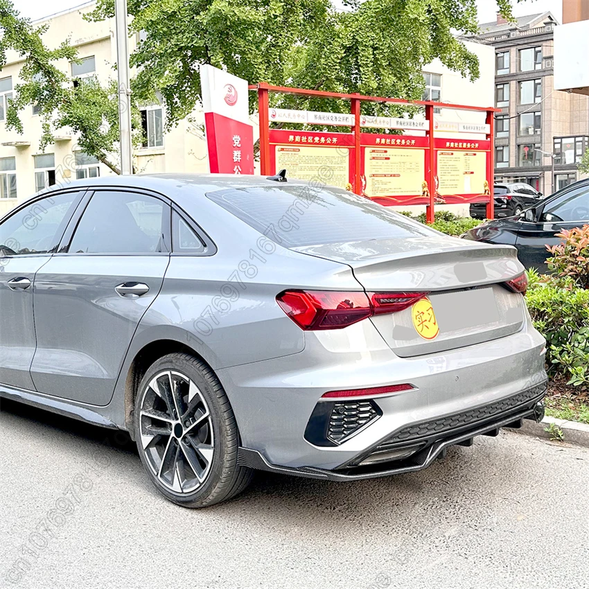 Фото Накладка-диффузор на задний бампер для Audi A3 S-Line Sedan 8Y 2020-2024, защита-сплиттер, тюнинг №4