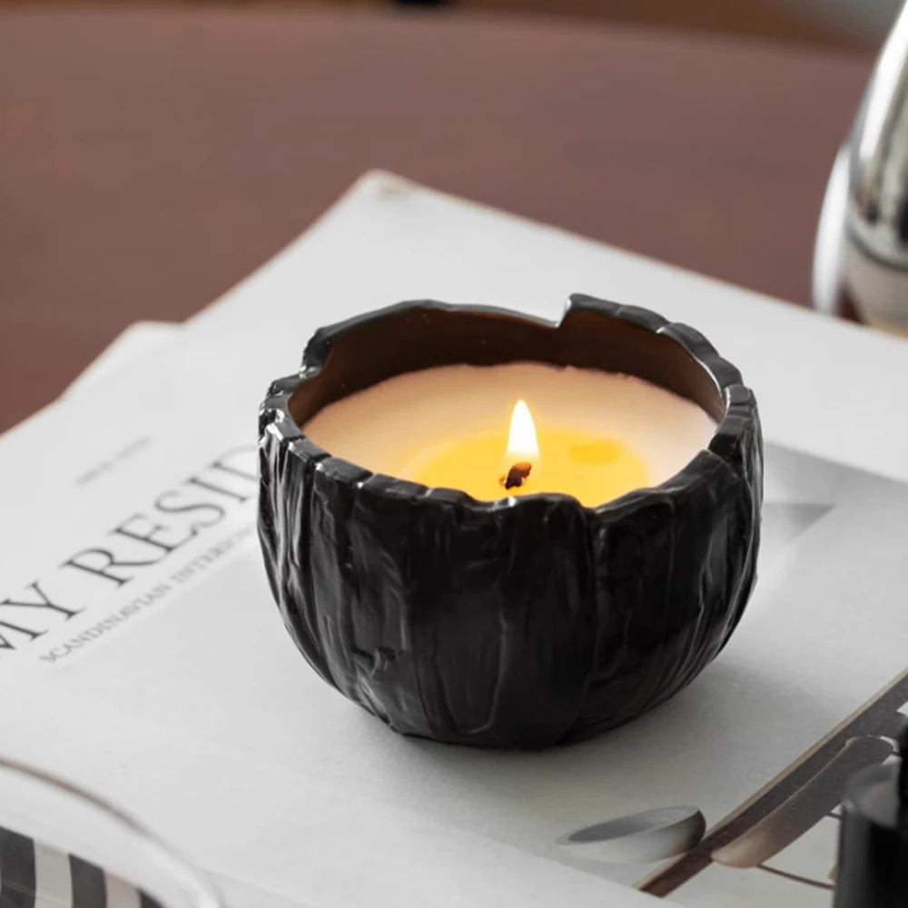 Скандинавский дизайн пень ароматерапия свеча фотоэлемент банка для свечи