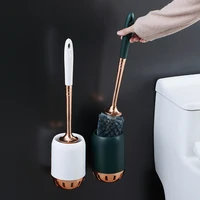 european style toilet brush light luxury soft wool toilet brush set toilet wall hanging long handle plastic cleaning brush