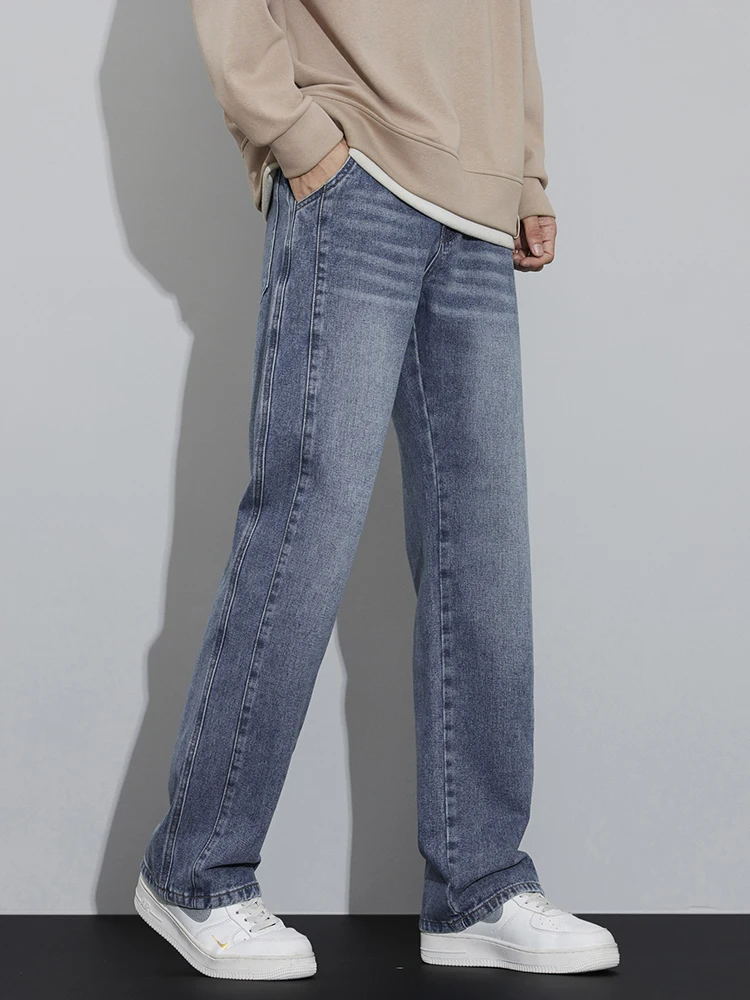 Джинсы мужские прямые повседневные модная индивидуализированная одежда в