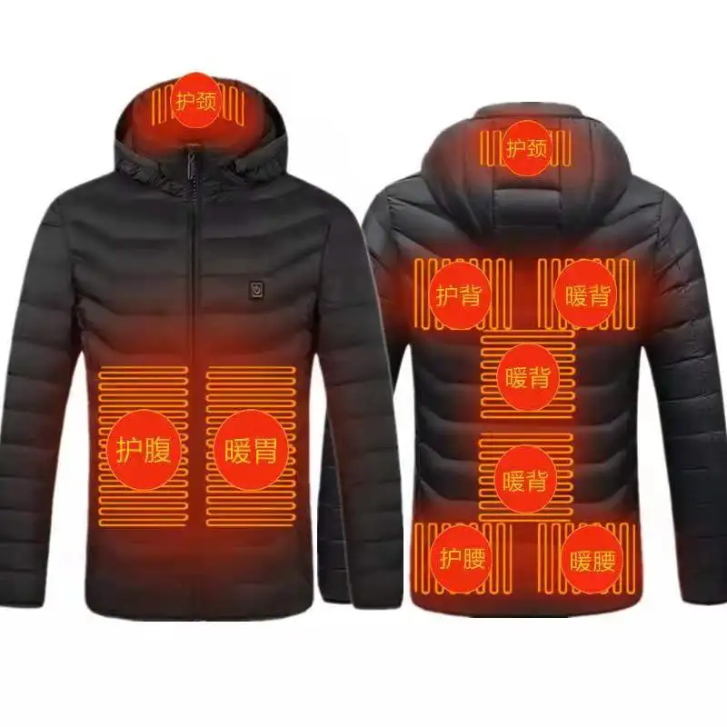 Fashion Men Jacket Intelligent Fever USB Winter Outdoor Electric Heating Warm Sprots Thermal Coat Clothing Heatable Cotton