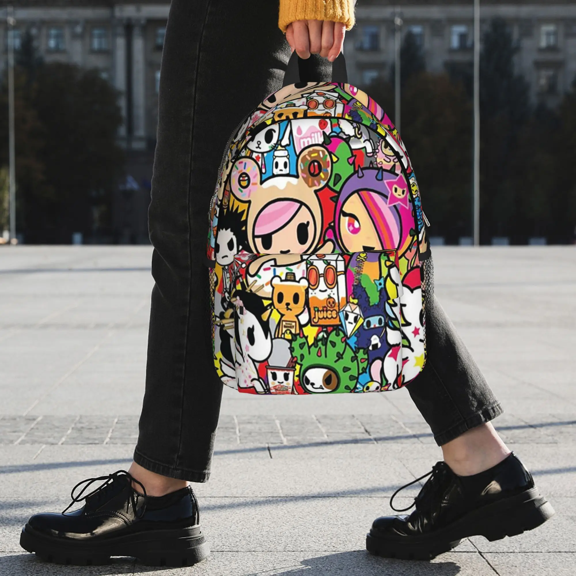 Фото Рюкзак Tokidoki Kawaii Donutella Sandy Unicorno, хит продаж, повседневный рюкзак для мальчиков и девочек, сумка через плечо для мужчин и женщин, школьная сумка №4