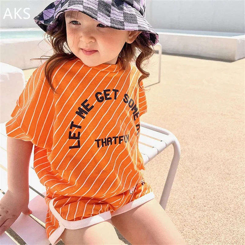 2022 Summer New Baby Short Sleeve T Shirts + Shorts 2pcs Clothes Set Children Casual Suit Letter Print Baby Boy Girl Outfits