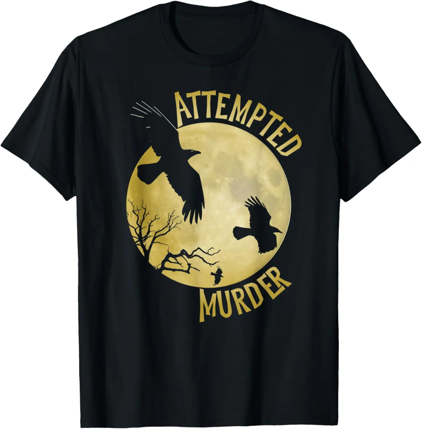 Attempted Murder - футболка Funny Crow Raven Corvid Pun