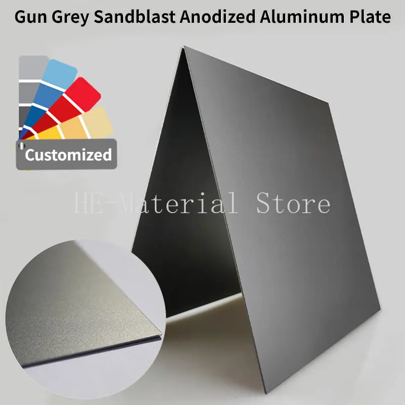 

Thick 0.8/1/1.2/1.5/2.0mm Gun Grey Sandblast Anodized Aluminum Alloy Plate 5052 Aluminum Flat Plate 100x100/200x200-300x300mm