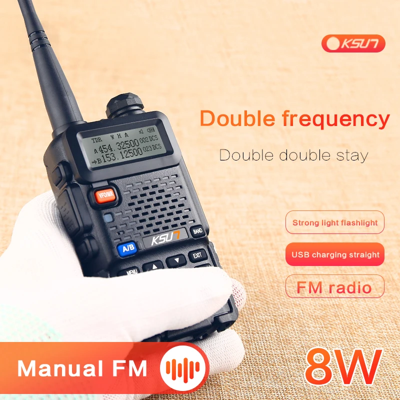 

1PCS KSUN UV5R B Two Way Radio Station VHF UHF 136-174 & 400-520MHz Transceiver 8W UV 5R UV-5R Walkie Talkie