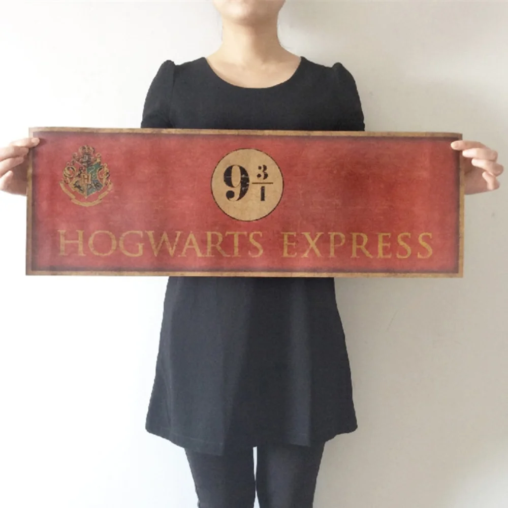 

9 3/4 HOGWARTS EXPRESS Vintage Movie Poster Wall Art Painting Nostalgic Retro Kraft Paper Print Art Poster Wall Decor Stickers
