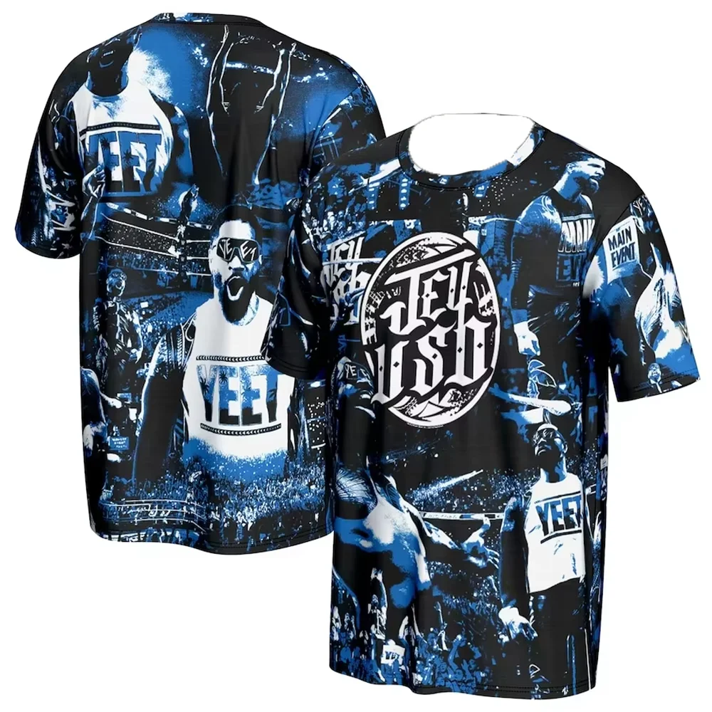 Новая мужская и женская футболка Fighting Youth ProSphere Black Jey Uso Crowd 3D быстросохнущая с