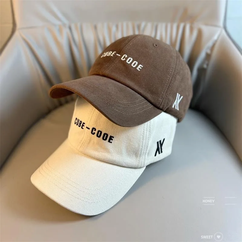 

Early Spring New Baseball Cap Female Letter Face Small Soft Top Korean Version Of The Tide Brand Hat Male Cool Casual Peaked Cap