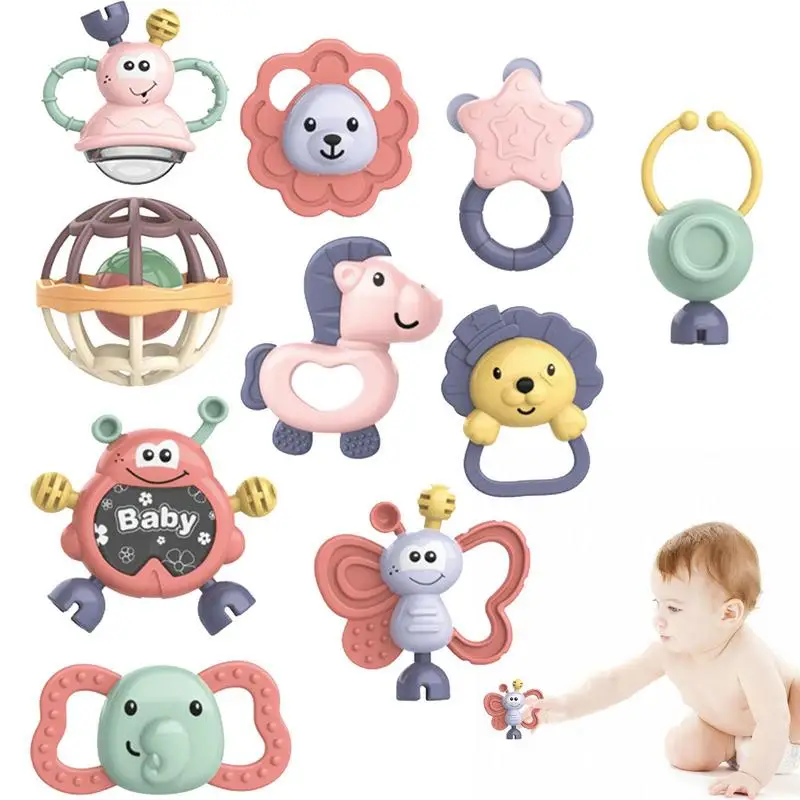 

Baby Rattles Teethers Early Development Learning Toy Instrument Shaker Sensory Brain Development Newborn Birth Gift For Boys