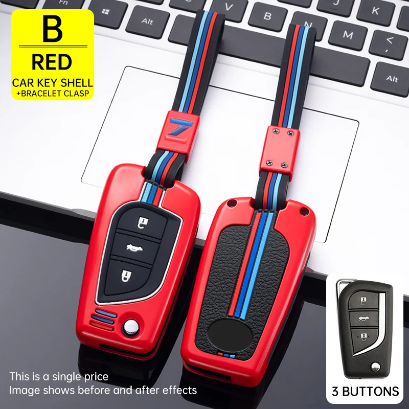 Car Key Cover Case Shell For Toyota Auris Corolla Avensis Verso Yaris Aygo Scion TC IM Camry RAV4 Forturner Hilux Chain |