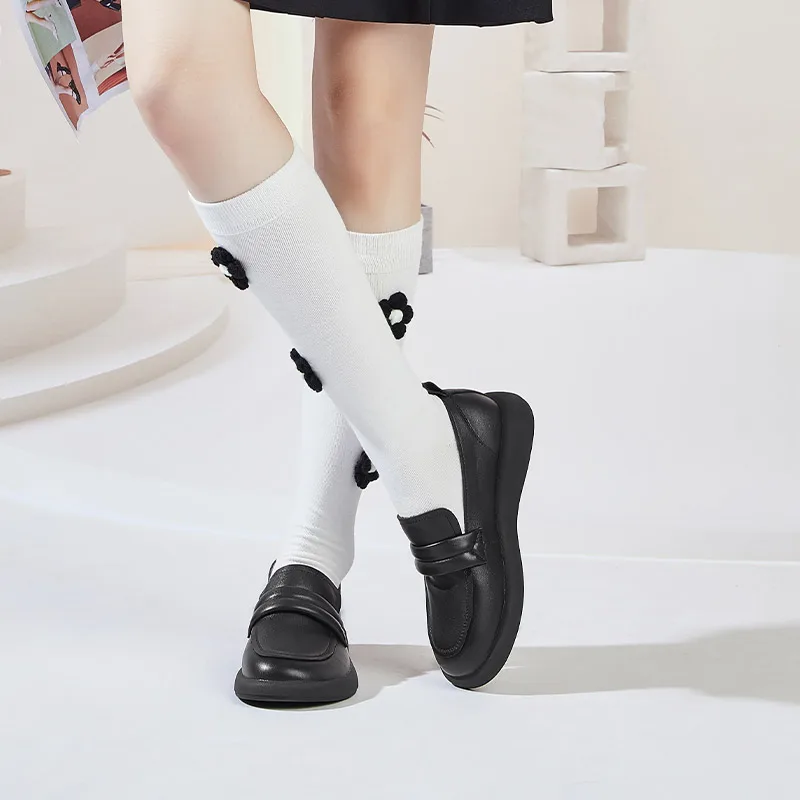 

Kangnai Loafers Women Shoes Genuine Cow Leather Moccasin Round Toe Slip-On Retro Female Penny Flats