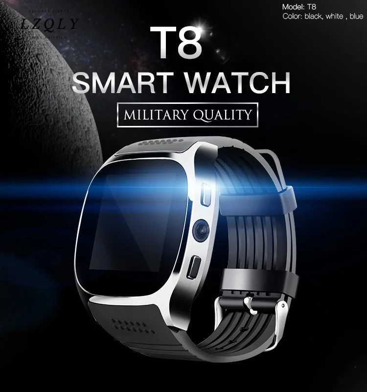 

New T8 smart phone watch Bluetooth call card photo SMS