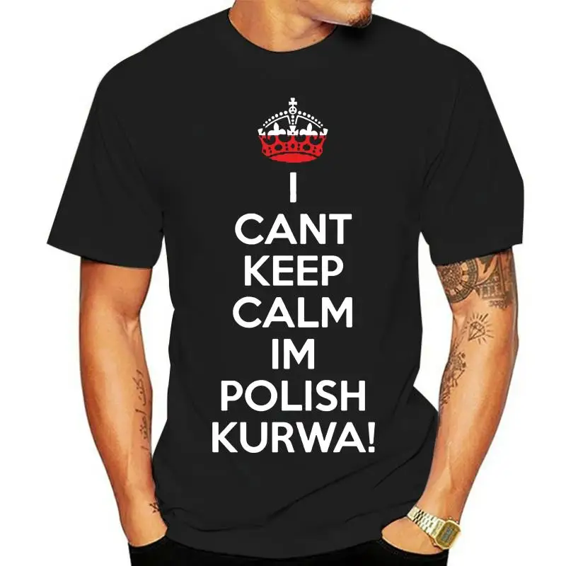 

Футболка с надписью «Я могу сдержать спокойствие», польская курва, интересная индивидуализированная смешная Мужская футболка, мужская летняя футболка, Размеры S 3Xl