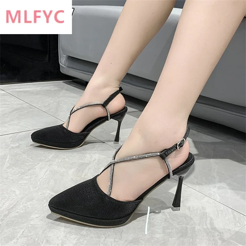 

High-heeled shoes women's 2022 new spring and summer all-match pointed toe sandals women's sexy thin heels to wear sandals