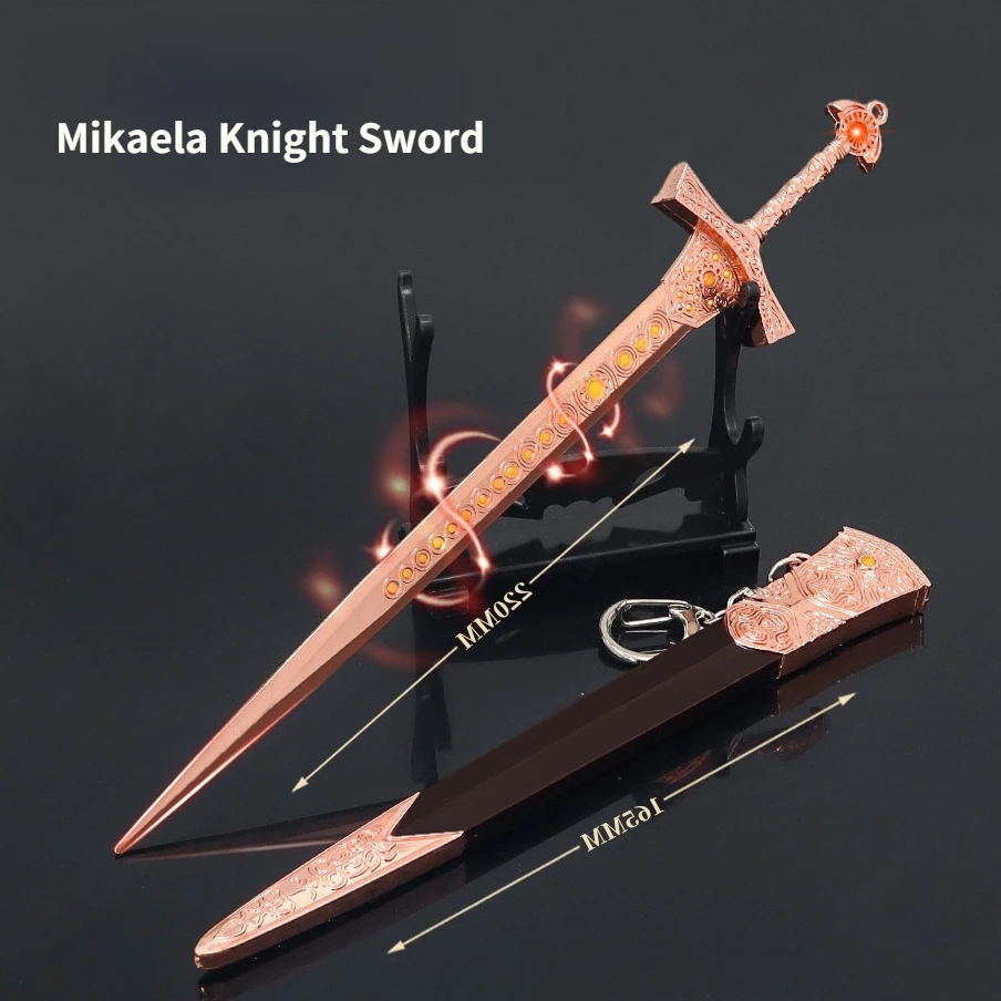 

Game peripheral weapons 22CM Mikaela knight sword belt sheath alloy weapon model handicraft ornaments collection gift toys