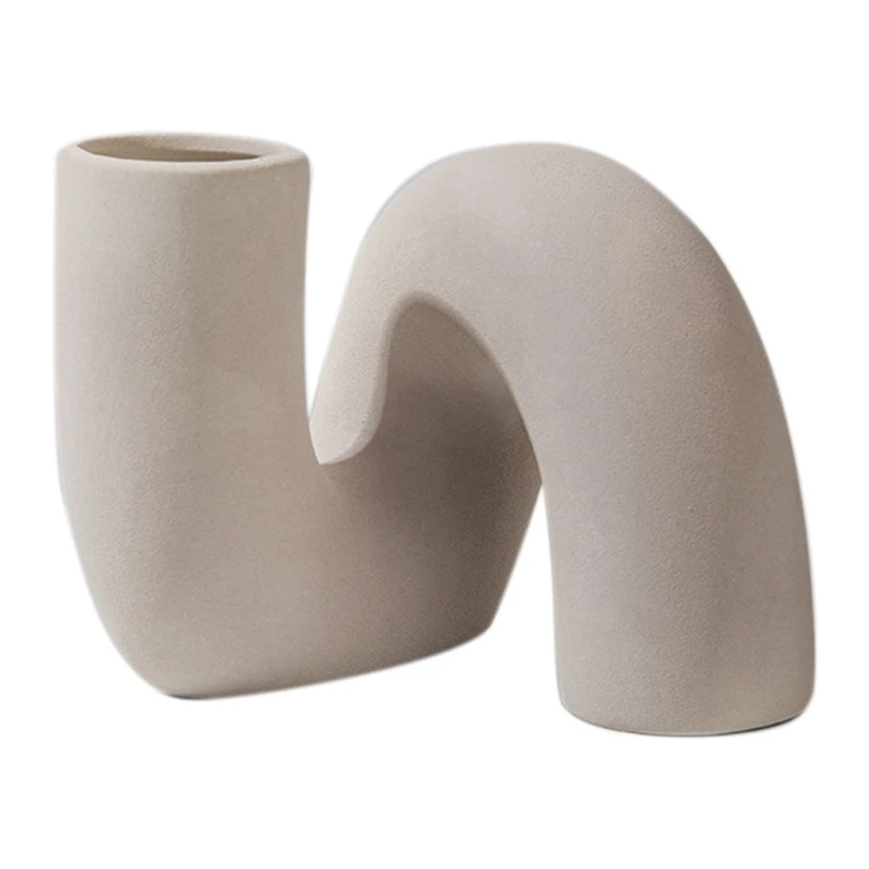 

Nordic Style Ceramic Vase Modern Art Plower Arrangement Pot Ornaments Living Room Decor Desktop Office Decor