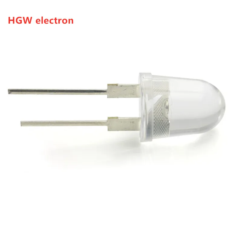 

10pcs 10mm bullet white light 0.75w F10 white transparent round super bright white light LED