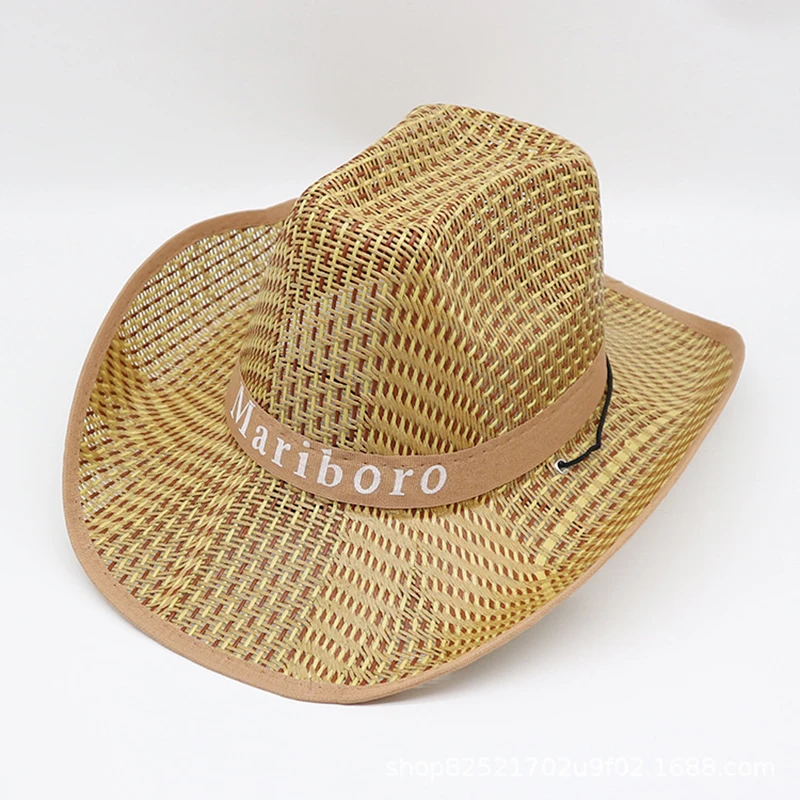 Соломенная мужская шляпа в стиле ретро ковбойская Панама от солнца западном с