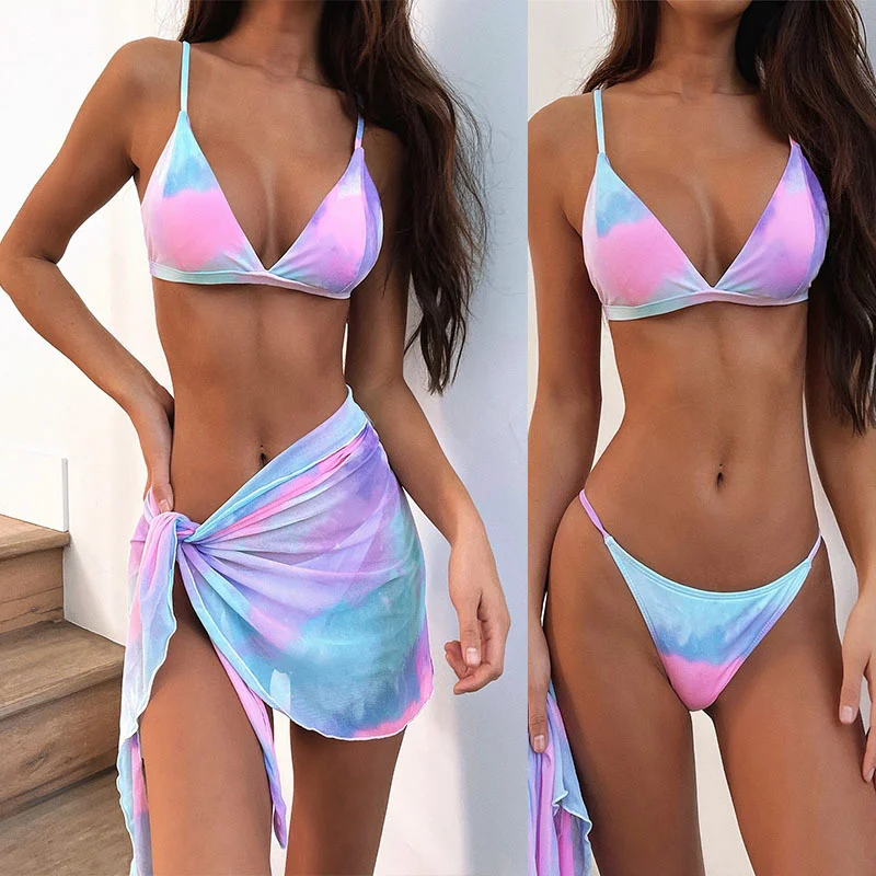 Bikini 2022 Woman Sexy Print Split Three-piece Set Bikinis Set Swimsuit Beach Vacation Swiming Suits for Women Swimwear
