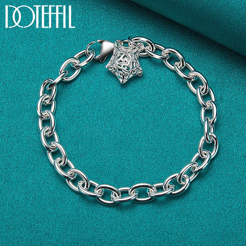 Серебряная цепочка-браслет DOTEFFIL 925 пробы для женщин и мужчин очаровательное