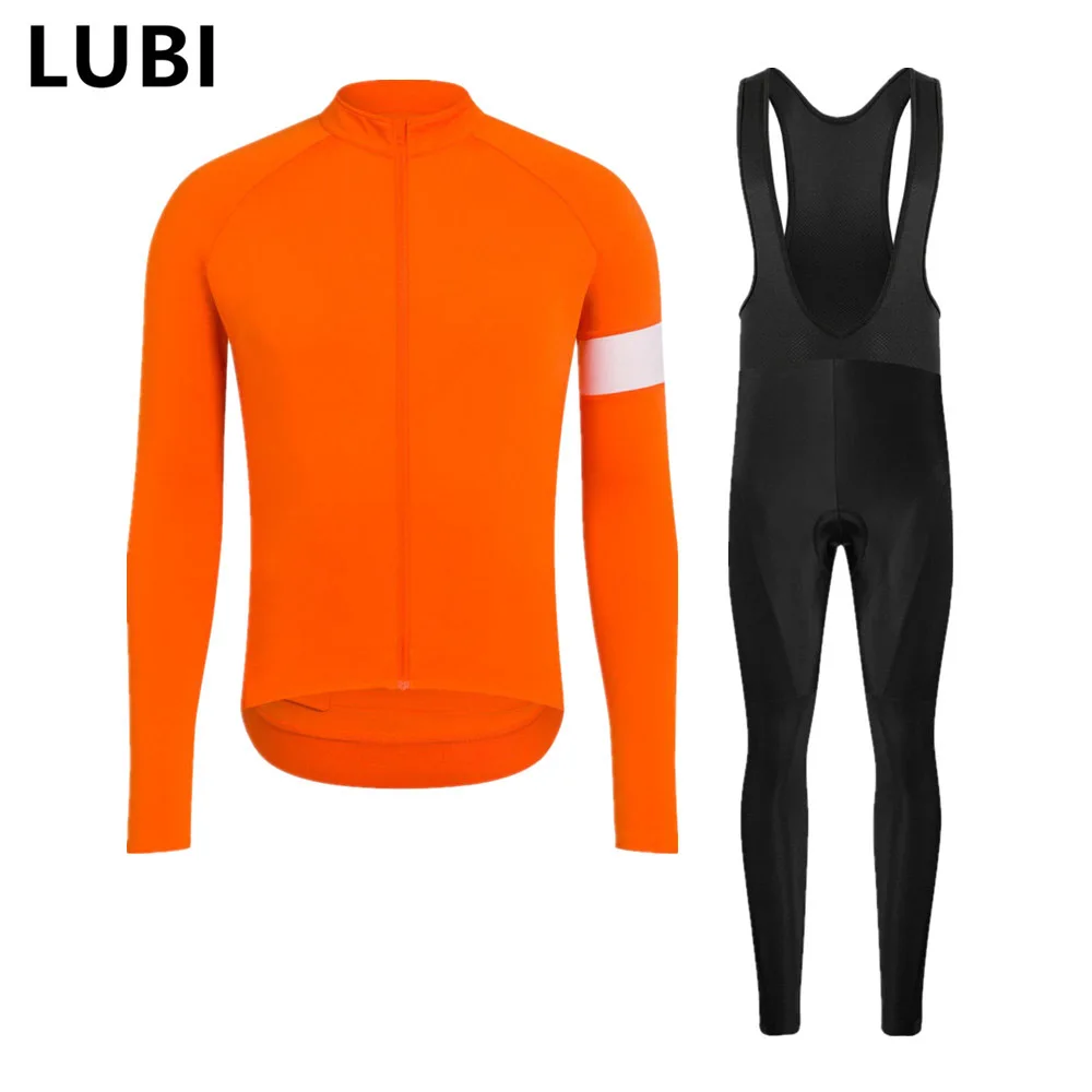 

LUBI Polyester Cycling Jersey Set Long Sleeve Breathable MTB Bicycle Clothing Quick-Dry Racing Sports Bike Cycling Clothes -D8K5