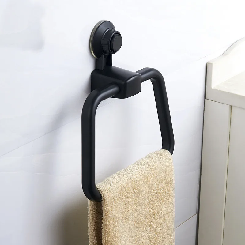 

Bathroom Storage Rack Multi-Function Vacuum Sucker Towel Ring Household Non-Perforated Towel Storage Holders & Racks Towel Shelf