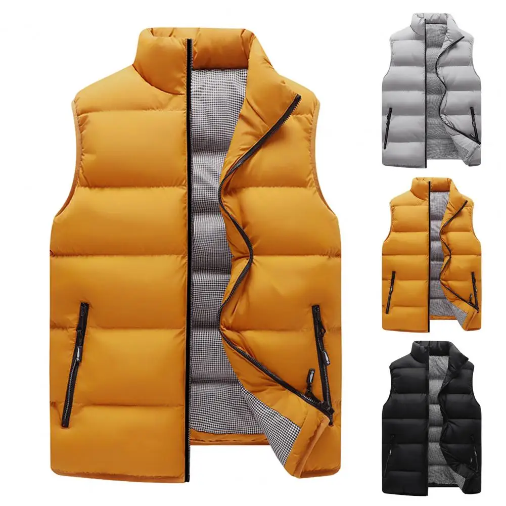 

Popular Vest Top Super Soft Thermal Vest Jacket Solid Color Warm Zipper Waistcoat Coldproof