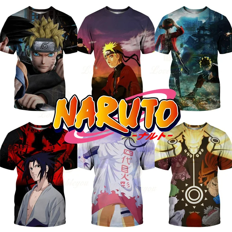 

Sharingan Cool Summer T-shirt Uzumaki Naruto Tees Akatsuki Cool Oversized Cosplay Men Outerwear short Sleeve Tops