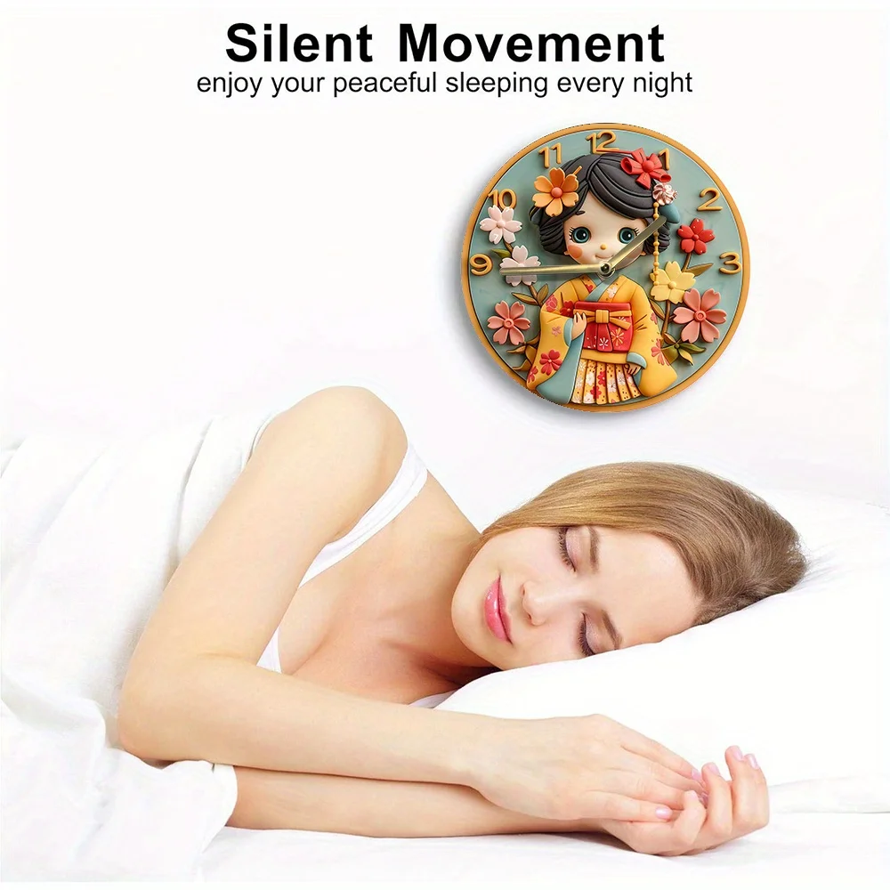 Бесшумные настенные часы с японским кимоно набор для сборки сделай сам