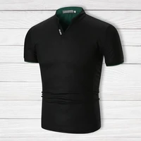 mens clothing mens t shirts oversized solid color stand collar close fitting quick dry summer polo shirt male garment