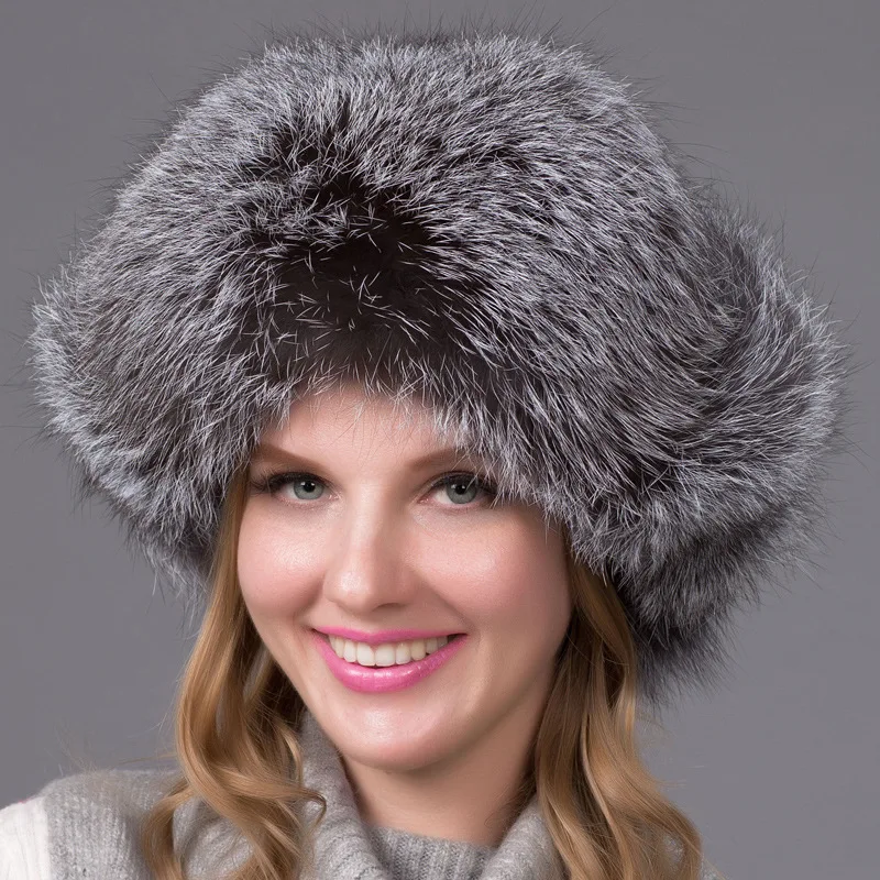 Шапка из натурального Лисьего меха головной убор Lei Feng настоящей овечьей шкуры