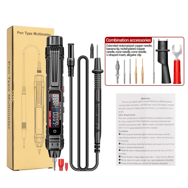 

A3005B Phase-Sequence Test Pen Detector Multimeter Ohm-Diode Tester Tool Dropship