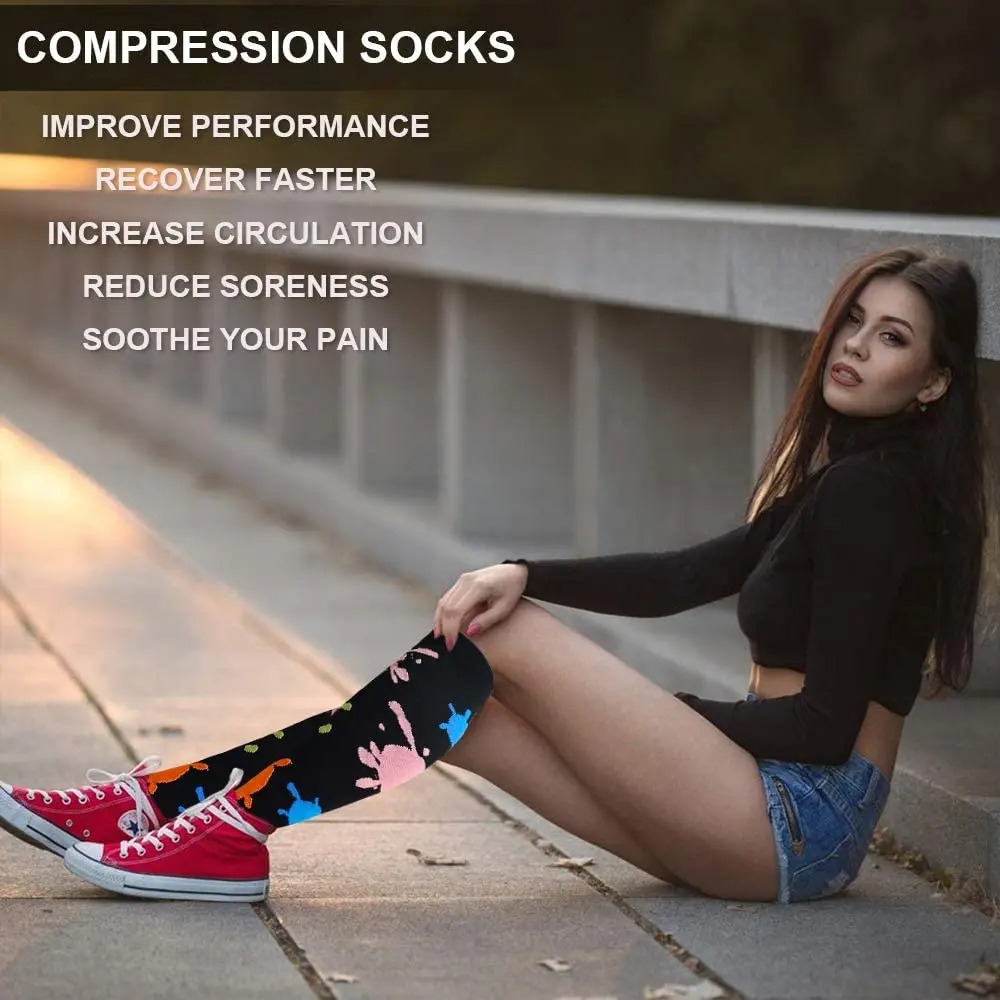 Women Men Compression Socks Outdoor Sports Running Cycling Nylon Socks Edema Diabetes Varicose Veins Nursing Socks Men‘s Gifts