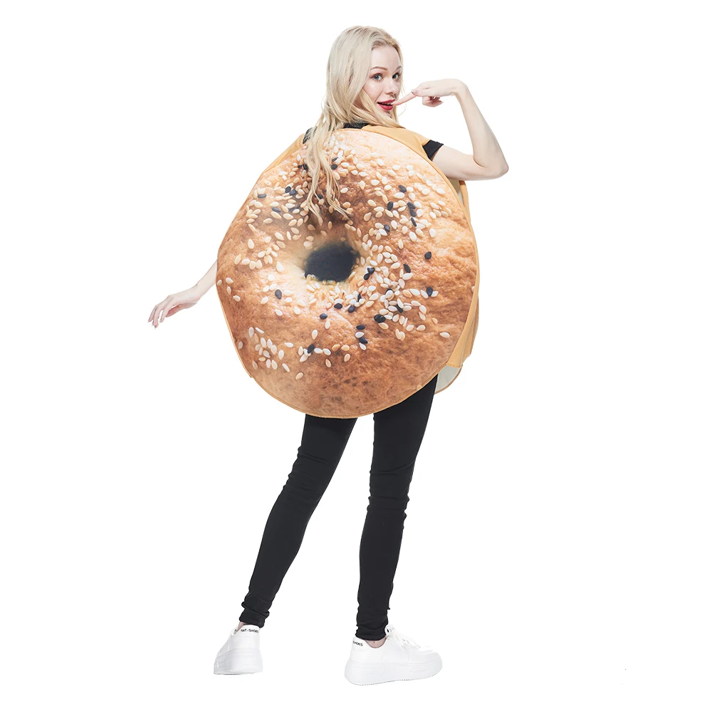 Забавный костюм для пар кремовый и кофейный на Хэллоуин взрослых унисекс еда