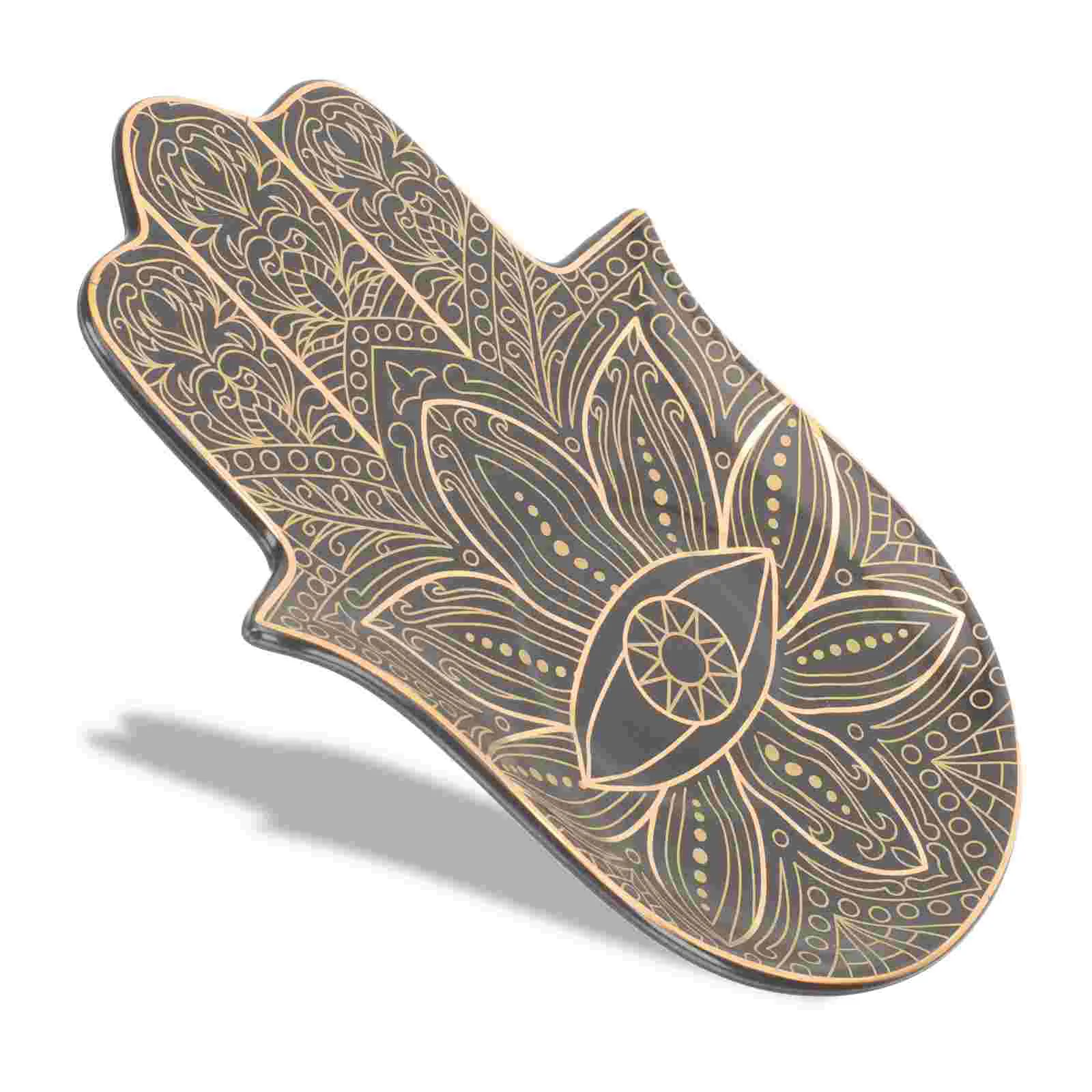 

Tray Jewelry Dish Ceramic Ring Eye Trinket Plate Holder Hamsa Coaster Hand Display Storage Organizerearrings Evil Cup Bowl
