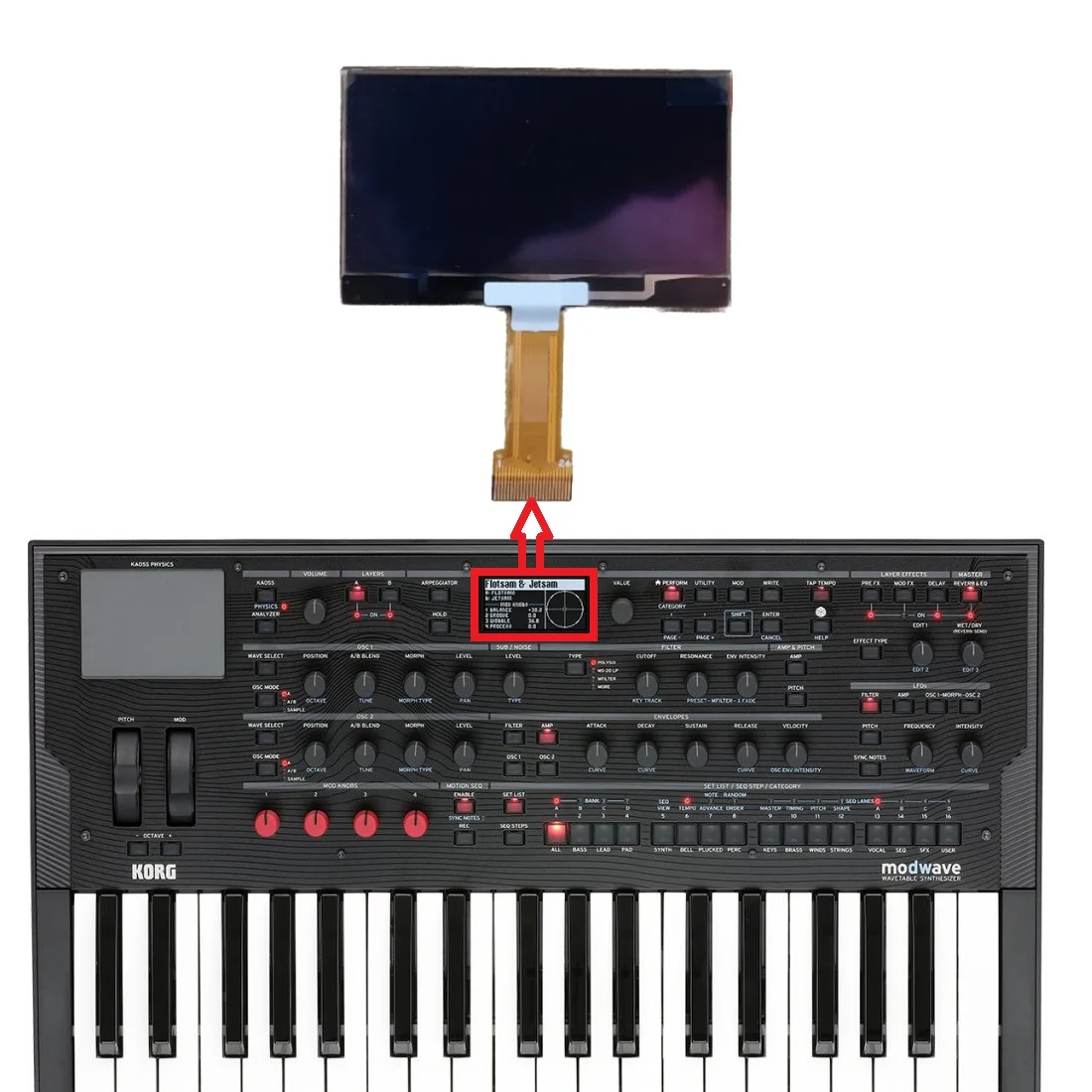 

24-контактный ЖК-дисплей для ремонта экрана Korg Modwave