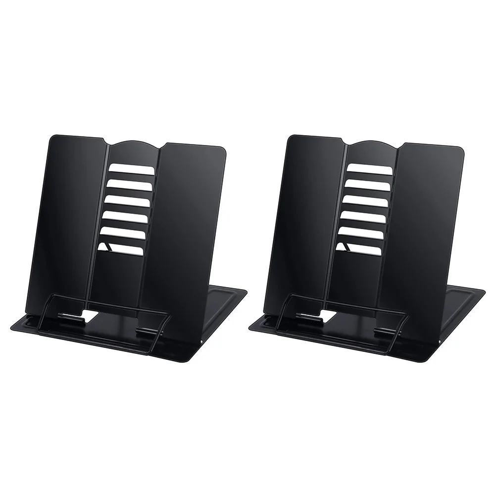 

2PC Desk Book Stand Holder for Reading, Adjustable Metal Reading Stand for Textbooks Recipes Music Books Tablet