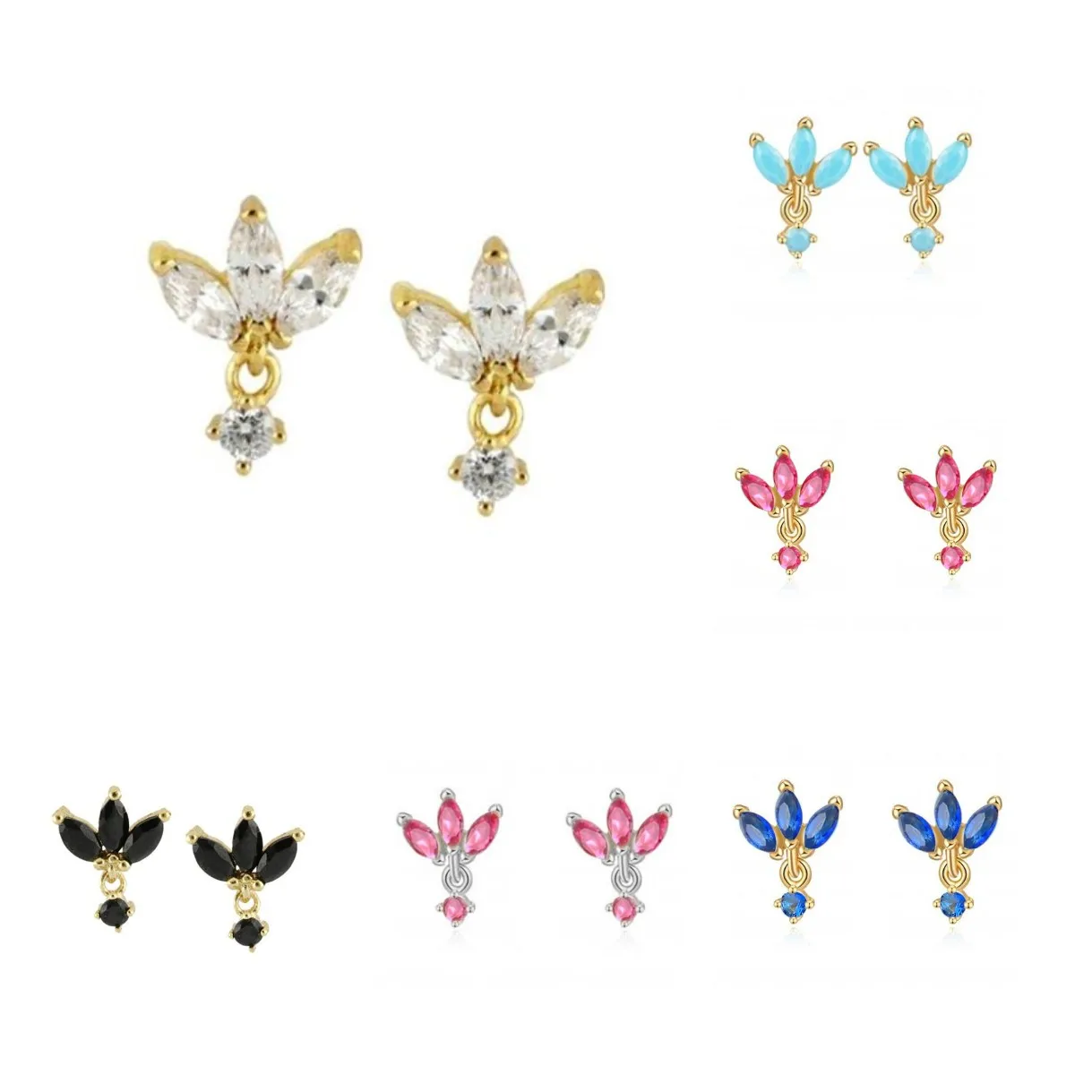 

Black white clear Cubic Zirconia Series Hoop Earrings With Crystal Charm For Women Party Huggie Earrings Jewelry Pendientes 2022