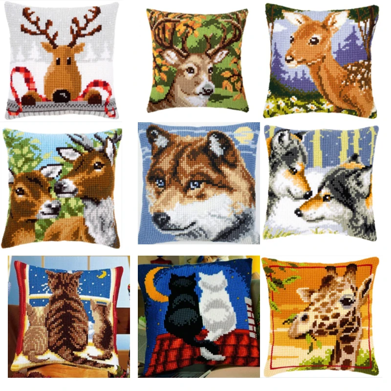 Незаконченная акриловая искусственная кожа вышивка холщовая подушка наволочка