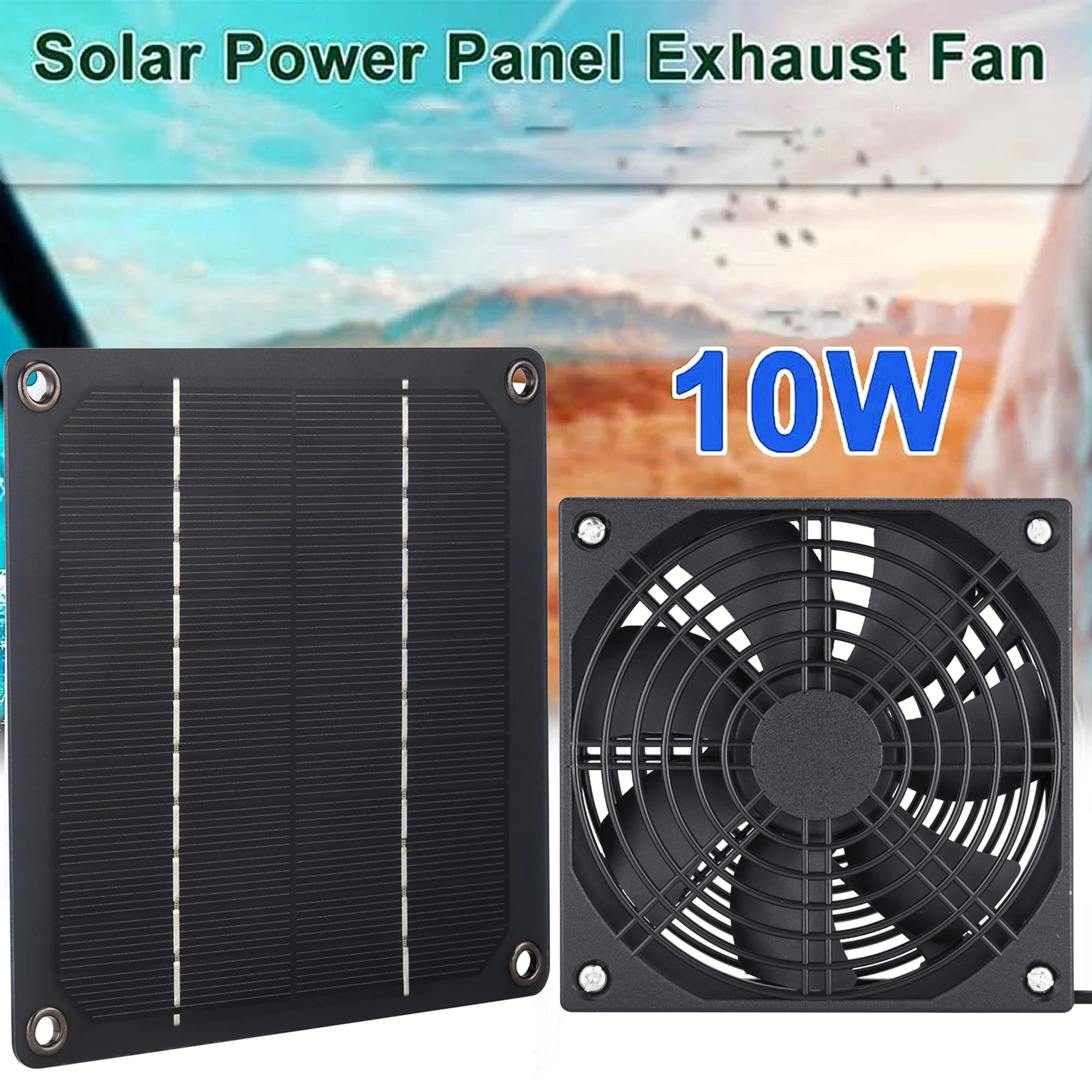 

Вытяжной вентилятор на солнечной батарее, 10 Вт, экстрактор солнечной панели, вентиляторы для теплиц, домашних животных