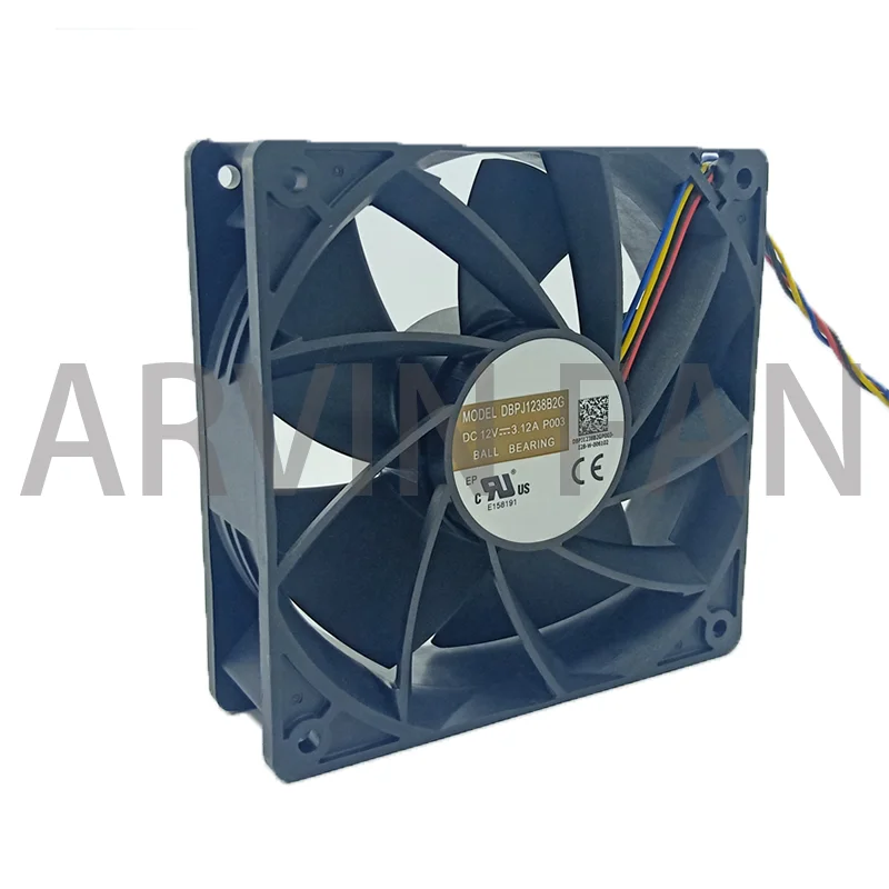 Высокоскоростной мощный кулер для майнинга DBPJ1238B2G, 12038, 12 В, 4 провода, 120 мм, 12 см, 7000 об/мин